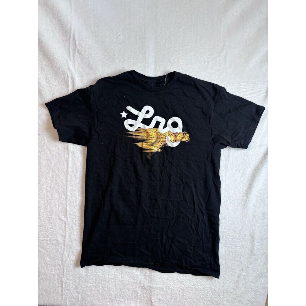 Y2K LRG Black Short Sleeve Shirt Lifted Research Group Cheetah Men's M *